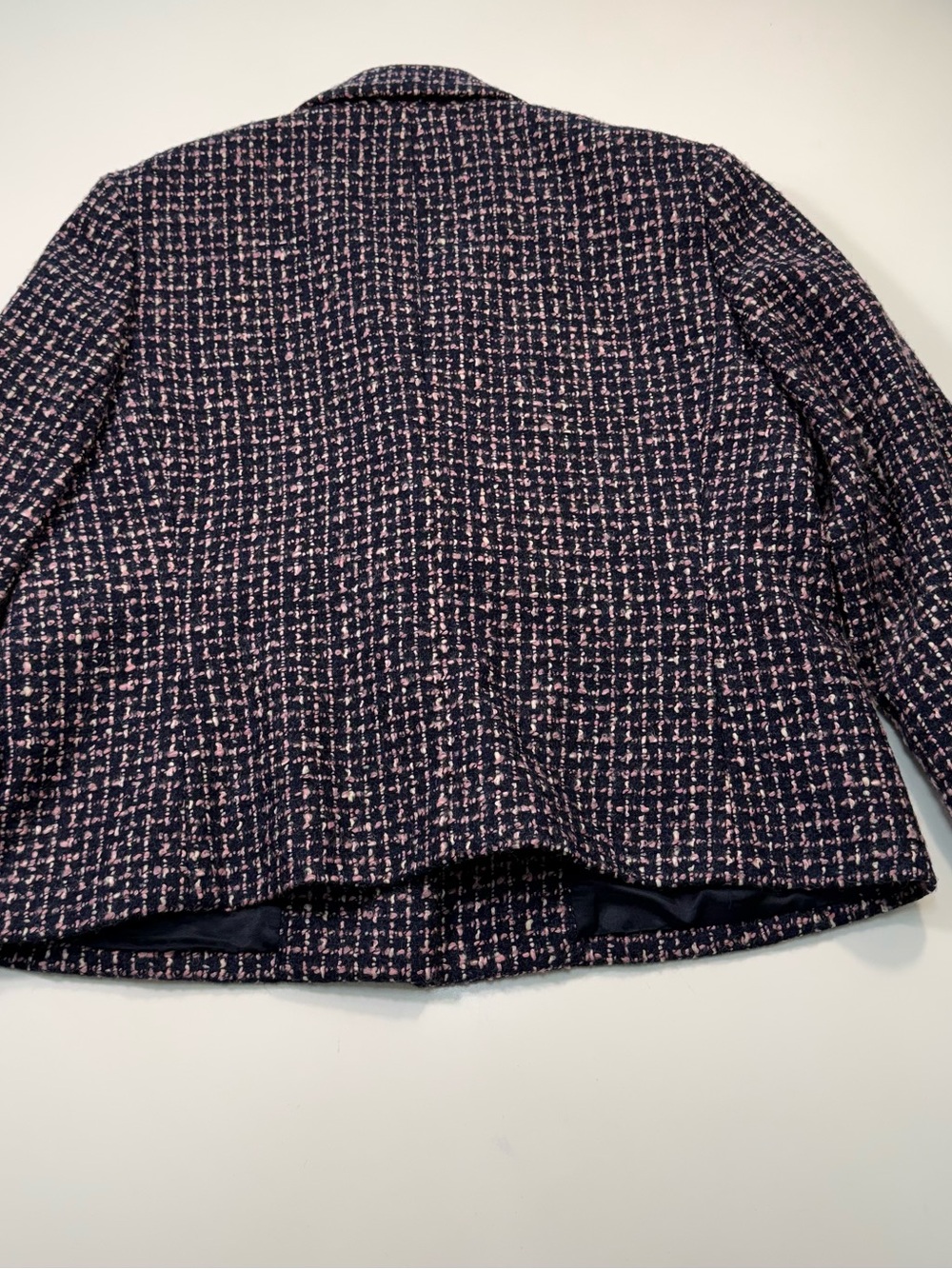 Jones New York Cotton Wool Blend Black Purple & White Tweed-Style Blazer - Picture 8 of 8
